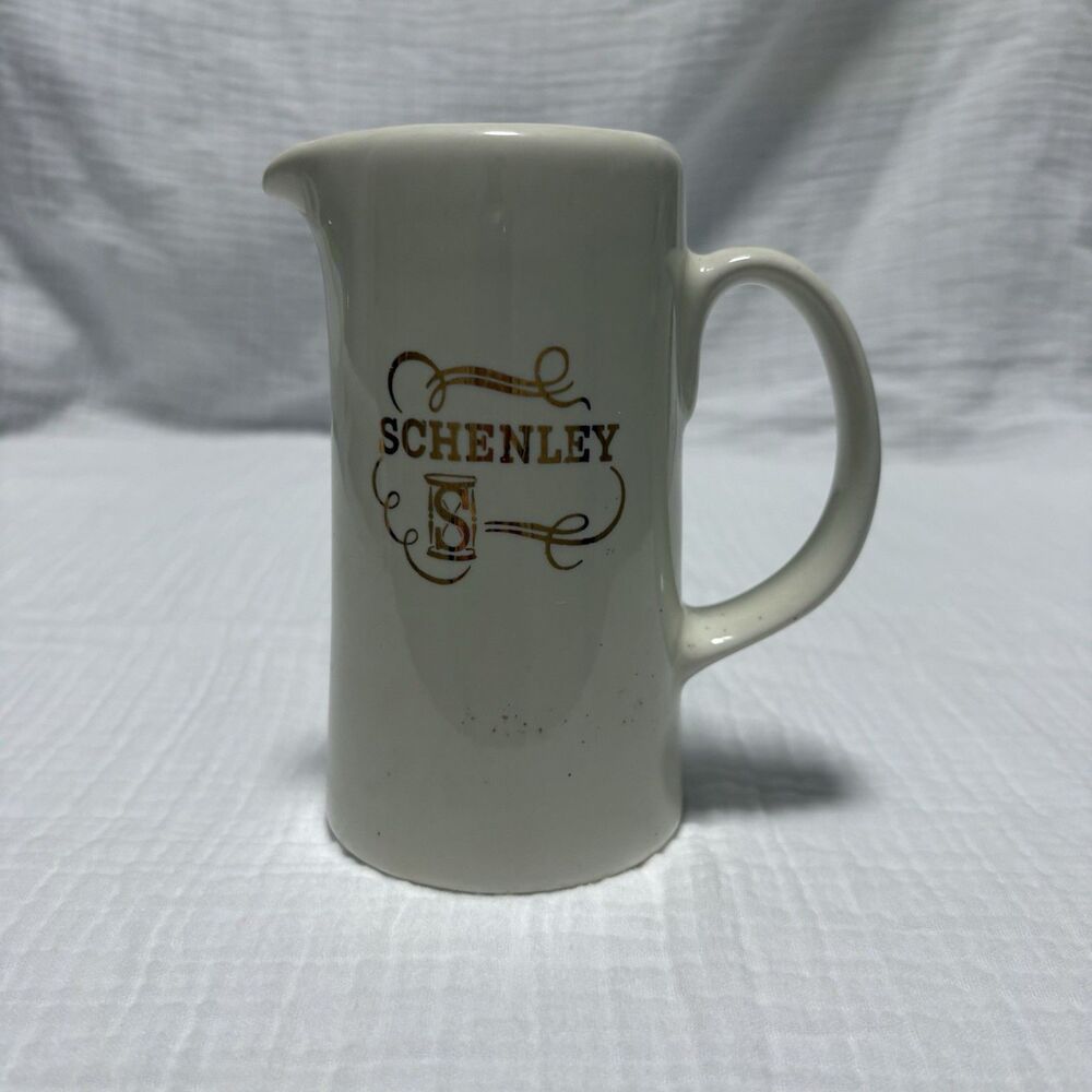 Schenley Whiskey Pitcher – Vintage Hall USA Ceramic Barware Advertising MCM